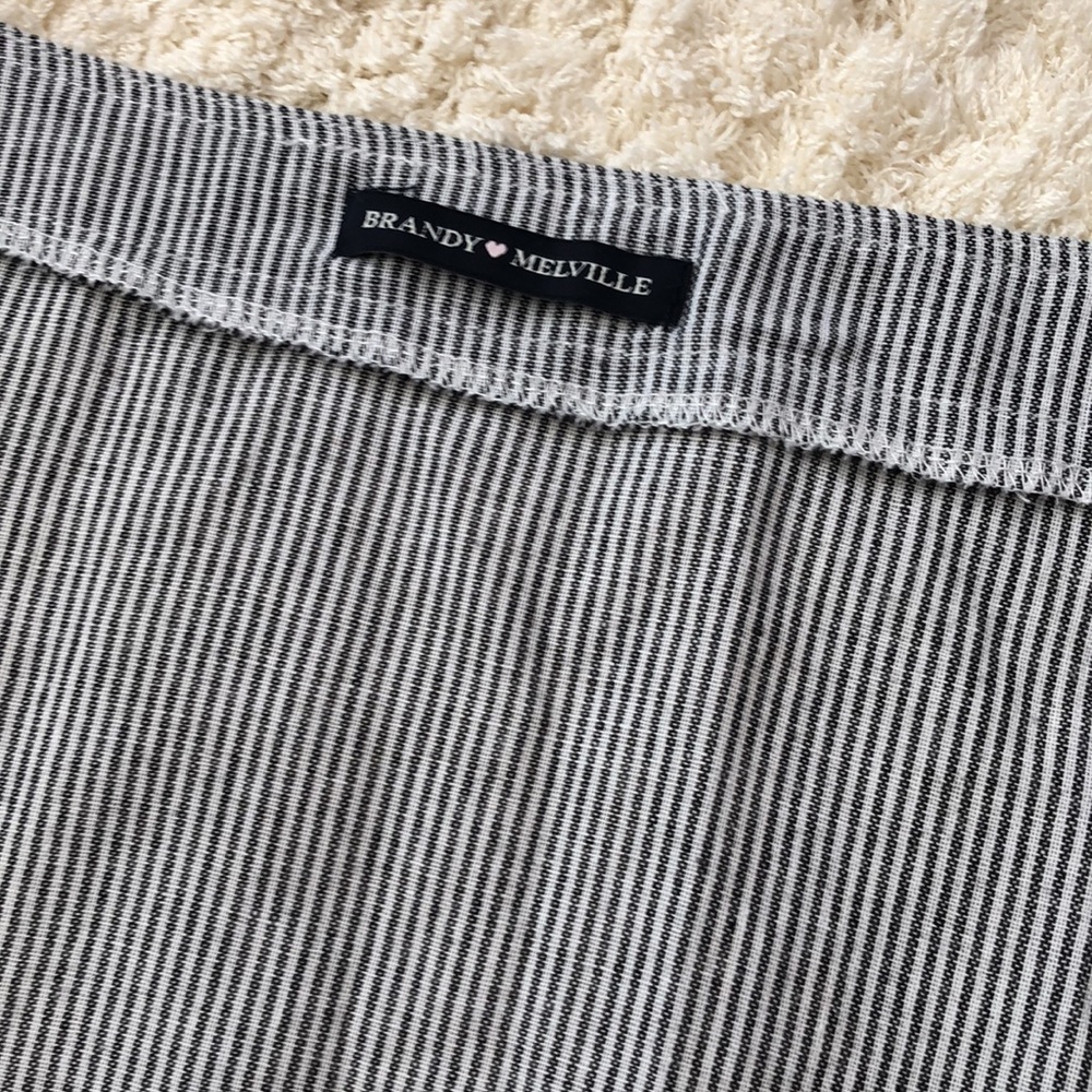 Brandy Melville Black and White Stripped Wrap Skirt - Picture 3 of 3